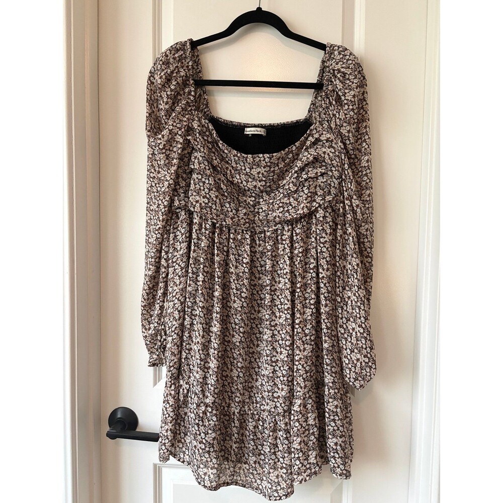 Abercrombie & Fitch floral long-sleeve mini dress XL